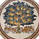 Дерево жизни, круглая мозаика крупным планом