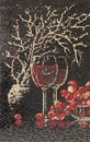 Handcrafted Wine and Fruit Mosaic Kitchen Backsplash крупным планом