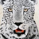 Mosaik Leopard Weiß, 100 cm Zoom