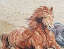 Galloping Black and Brown Horse Mosaic крупным планом