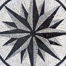 Mosaik Kompass Schwarz, 120 cm Zoom
