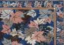 Tricolor Leaves Mosaic Rug close-up