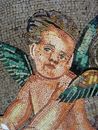 Cherubs Spreading Flowers Mosaic close-up