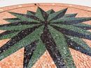 Empress Green Compass Mosaic, 48" close-up
