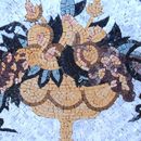 Gold Fruit Bowl Vignette Mosaic Wall Art, 36" close-up