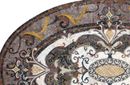 Ornate Oval-Shaped Rug Mosaic close-up