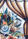 Blumentopf Mosaik Vorhang Zoom