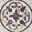 Black and Tan Patterned Mosaic, 24" close-up