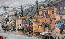 Coastal Town Mosaic, 67"x48" close-up