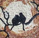 Moonlit Love Birds Mosaic, 32" close-up