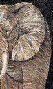Elephant Embracing Young Calf Mosaic Wall Art close-up