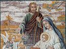 Angels Visiting Baby Jesus Mosaic close-up