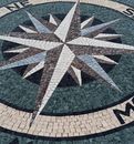 Sea Green Compass Mosaic, 36" close-up