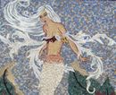 White-Haired Mermaid Mosaic close-up