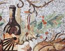 Wein, Früchte und Blumen Mosaik Zoom