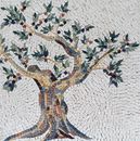 Гранатовое дерево, мозаика крупным планом