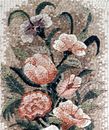 Pink Flower Still-Life Mosaic close-up
