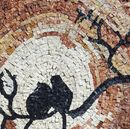 Moonlit Love Birds Mosaic, 32" close-up