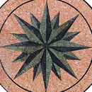 Mosaik Dunkelgrün Kompassrose, 180 cm Zoom