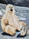 Polar Bear with Cub Mosaic close-up