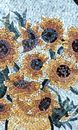 Arched Sunflower Mosaic, 24"x40" close-up