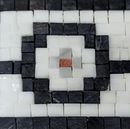 White and Black Mosaic Border close-up