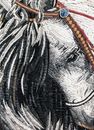 Oval Portrait of a Horse Mosaic close-up