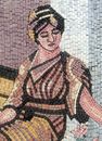 Woman and Rose Garden Mosaic close-up