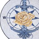 Yellow Rose and Anchor Mosaic, 40" close-up