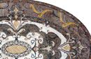 Ornate Oval-Shaped Rug Mosaic close-up