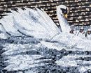 Pond Swans Mosaic Art крупным планом