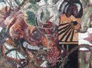 Tuscan Wine and Fruit Mosaic, 36"x26" close-up