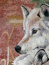 White Wolves Mosaic close-up