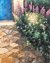 Garden With A Blue Door Mosaic close-up