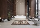 Ornate Brown Rug Mosaic, 95"x63" in your home