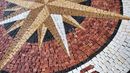 Gold and Crimson Compass Mosaic close-up