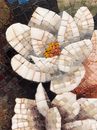 African Woman Mosaic with Flowers close-up