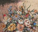 Картина из мозаики, ваза с цветами, 140x120 см крупным планом