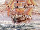 Mosaik Segelschiff Sonnenuntergang, 75x110 cm Zoom