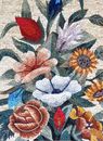 Stone Vase of Flowers Mosaic крупным планом
