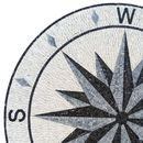 Charcoal Compass Mosaic, 44" close-up