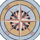 Gold and Rose Compass Mosaic, 87" close-up