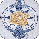 Yellow Rose and Anchor Mosaic, 40" close-up