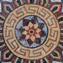 Gold and Red Mosaic Medallion, 32" close-up