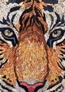 Jungle Bengal Tiger Mosaic Wall Art крупным планом