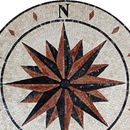 Tri-Colored Compass Mosaic close-up