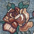 Dusky Rose and Flowers Mosaic, 32" close-up