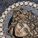 Bordered Medusa Mosaic, 48" close-up