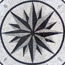 Mosaik Kompass Schwarz, 120 cm Zoom