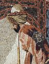 Flute Player and Turtles Mosaic close-up